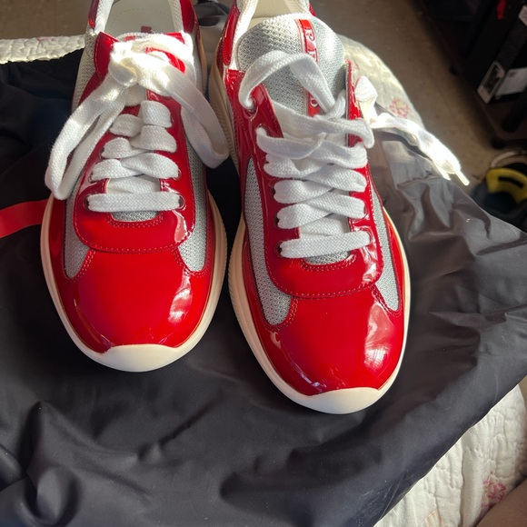 Red and White Sneakers - Picture 1 of 6